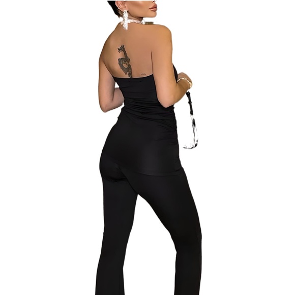 Women's Evening Pant Suit, in white and black colors - Picture 7 of 7